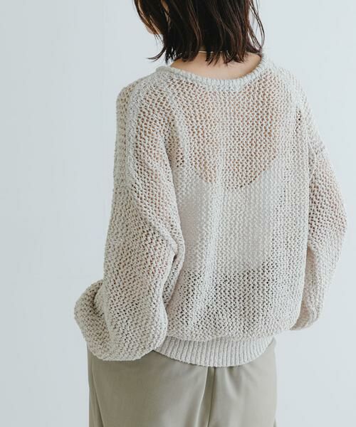 URBAN RESEARCH / アーバンリサーチ ニット・セーター | 『WEB/一部店舗限定カラー』透かし柄ルーズニット | 詳細14