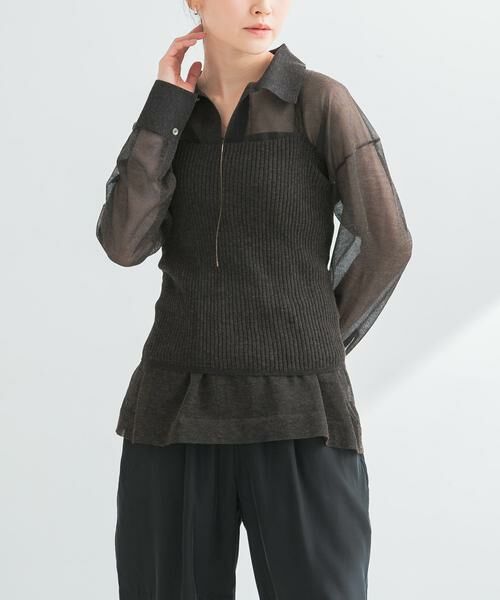 URBAN RESEARCH / アーバンリサーチ ニット・セーター | ラミー混スキッパーシアーニット | 詳細2