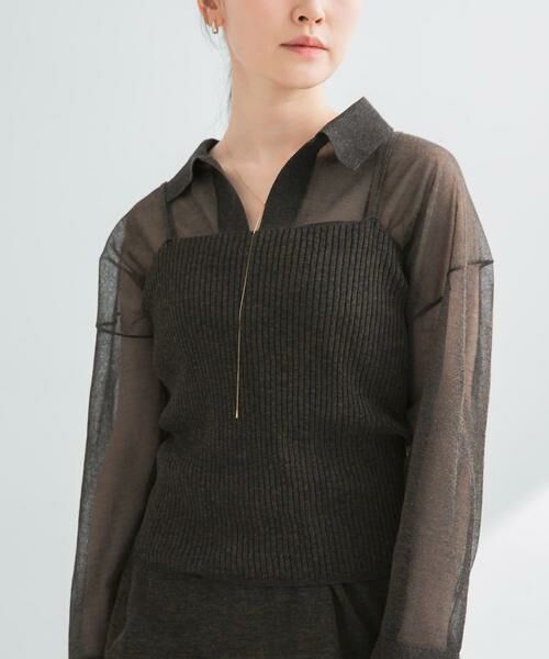 URBAN RESEARCH / アーバンリサーチ キャミソール・チューブトップ | ラミー混リブシアーキャミソール | 詳細1