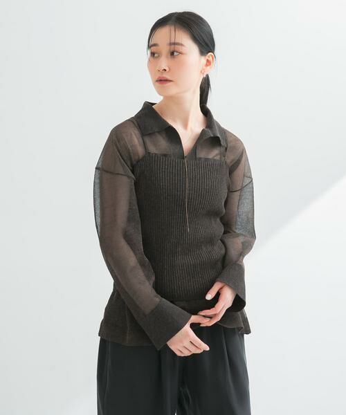 URBAN RESEARCH / アーバンリサーチ キャミソール・チューブトップ | ラミー混リブシアーキャミソール | 詳細4