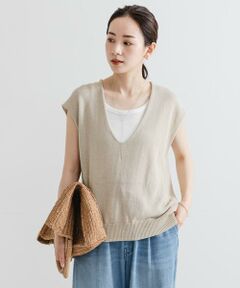 URBAN RESEARCH / アーバンリサーチ ベスト | リネンコットンVネックニットベスト