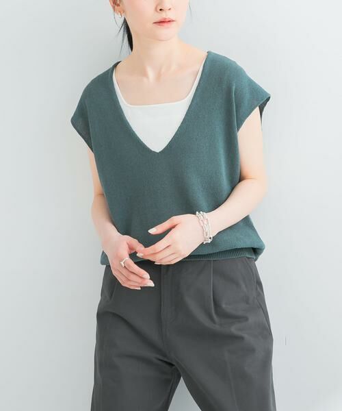URBAN RESEARCH / アーバンリサーチ ベスト | リネンコットンVネックニットベスト | 詳細1