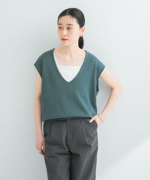 URBAN RESEARCH / アーバンリサーチ ベスト | リネンコットンVネックニットベスト | 詳細2