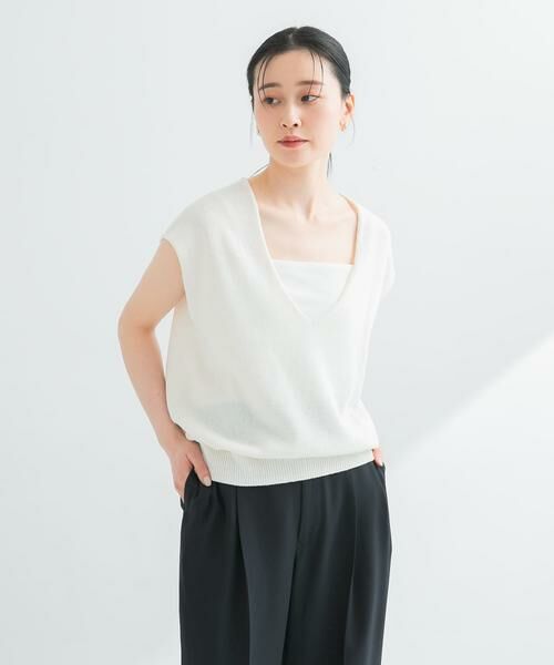 URBAN RESEARCH / アーバンリサーチ ベスト | リネンコットンVネックニットベスト | 詳細14