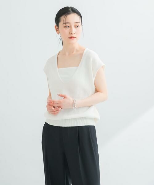 URBAN RESEARCH / アーバンリサーチ ベスト | リネンコットンVネックニットベスト | 詳細15