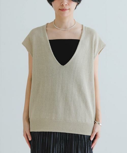 URBAN RESEARCH / アーバンリサーチ ベスト | リネンコットンVネックニットベスト | 詳細30