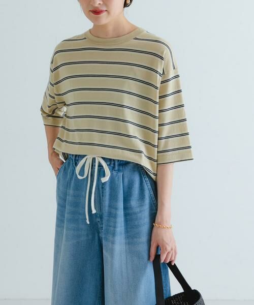 URBAN RESEARCH / アーバンリサーチ Tシャツ | new basic　マルチボーダーニットTシャツ | 詳細1