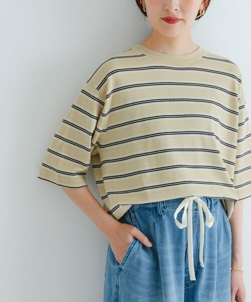 URBAN RESEARCH/アーバンリサーチ new basic マルチボーダーニットTシャツ ベージュ FREE URBAN RESEARCH/アーバンリサーチ new basic マルチボーダーニットTシャツ ベージュ FREE