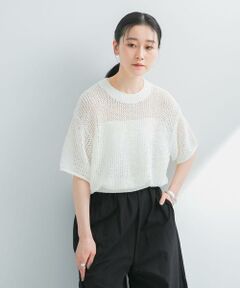 URBAN RESEARCH / アーバンリサーチ ニット・セーター | 透かし柄ハーフスリーブニット