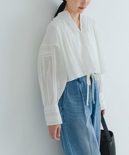 URBAN RESEARCH / アーバンリサーチ シャツ・ブラウス | コットンボイルタックショートシャツ | 詳細1