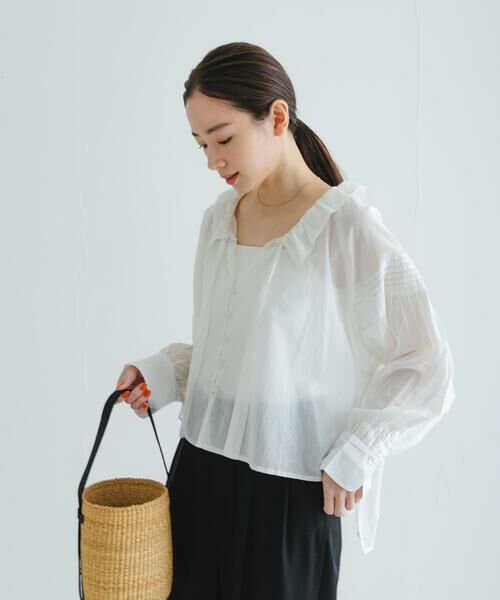 URBAN RESEARCH / アーバンリサーチ シャツ・ブラウス | コットンボイルフリルカラーブラウス | 詳細1