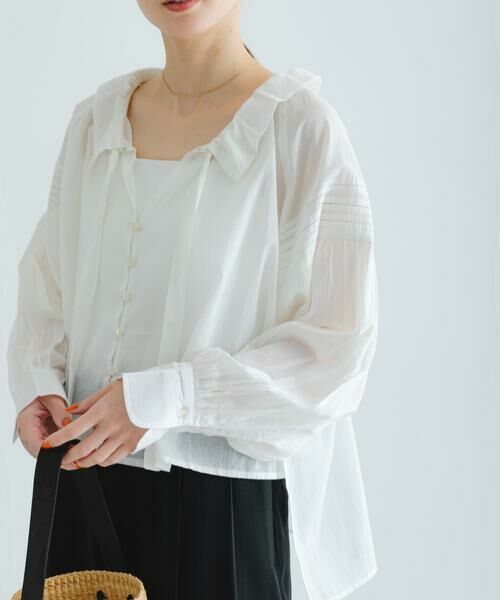 URBAN RESEARCH / アーバンリサーチ シャツ・ブラウス | コットンボイルフリルカラーブラウス | 詳細2