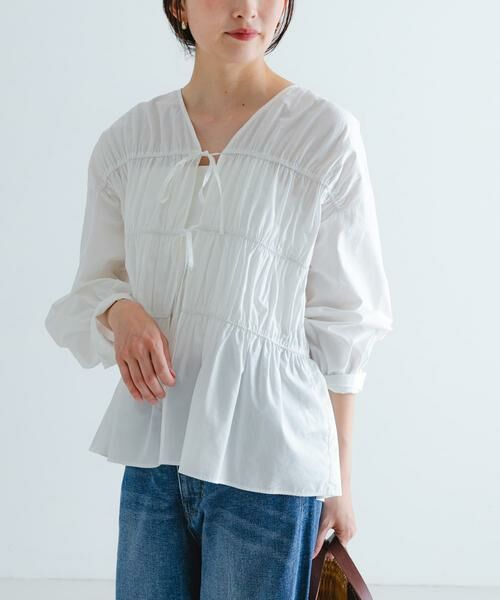 URBAN RESEARCH / アーバンリサーチ シャツ・ブラウス | ギャザーリボンブラウス | 詳細1