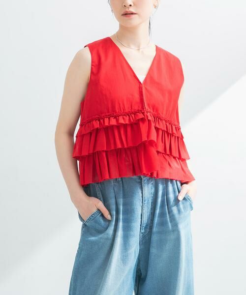 URBAN RESEARCH / アーバンリサーチ シャツ・ブラウス | ノースリーブフリルブラウス | 詳細1