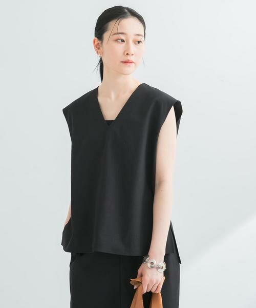 URBAN RESEARCH / アーバンリサーチ ベスト | リネン混Vネックブラウス | 詳細5