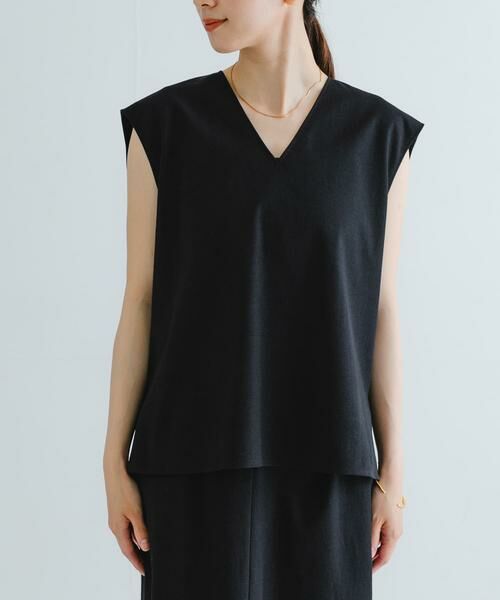 URBAN RESEARCH / アーバンリサーチ ベスト | リネン混Vネックブラウス | 詳細8