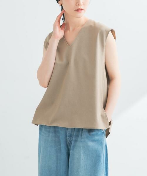 URBAN RESEARCH / アーバンリサーチ ベスト | リネン混Vネックブラウス | 詳細15