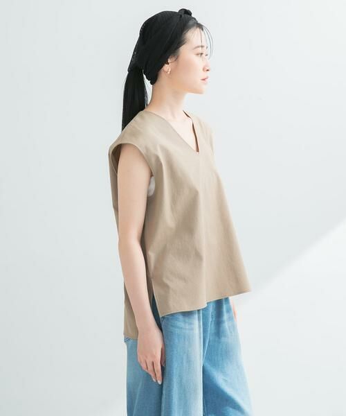 URBAN RESEARCH / アーバンリサーチ ベスト | リネン混Vネックブラウス | 詳細17
