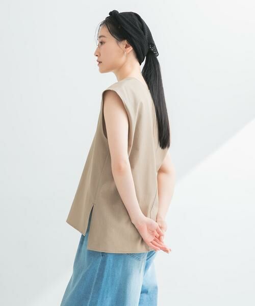URBAN RESEARCH / アーバンリサーチ ベスト | リネン混Vネックブラウス | 詳細19