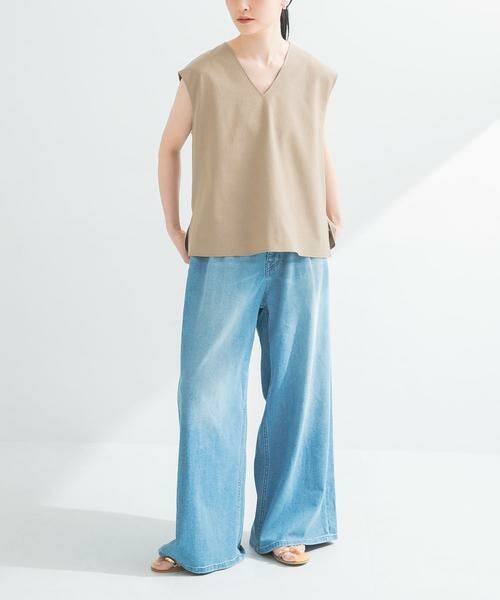 URBAN RESEARCH / アーバンリサーチ ベスト | リネン混Vネックブラウス | 詳細20