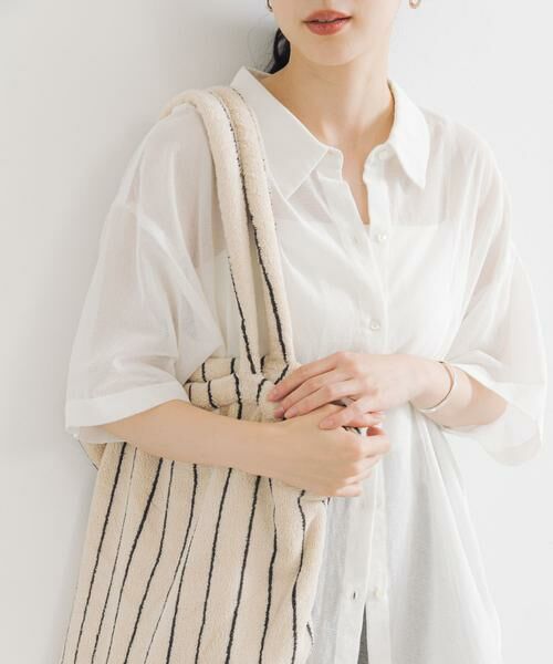 URBAN RESEARCH / アーバンリサーチ シャツ・ブラウス | コットンカラミシアーオーバーシャツ | 詳細1