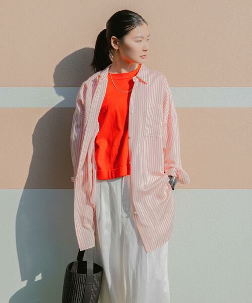 URBAN RESEARCH / アーバンリサーチ シャツ・ブラウス | new basic　レーヨンシルクストライプオーバーシャツ | 詳細1