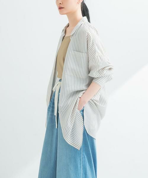 URBAN RESEARCH / アーバンリサーチ シャツ・ブラウス | new basic　レーヨンシルクストライプオーバーシャツ | 詳細15