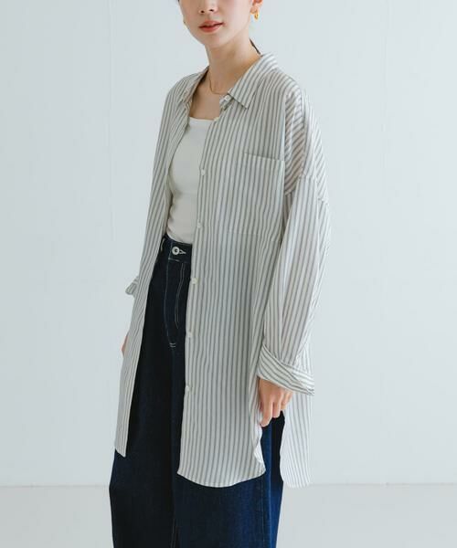 URBAN RESEARCH / アーバンリサーチ シャツ・ブラウス | new basic　レーヨンシルクストライプオーバーシャツ | 詳細19