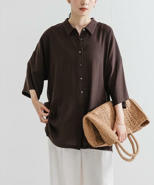 URBAN RESEARCH / アーバンリサーチ シャツ・ブラウス | ハーフスリーブシアーワイドシャツ | 詳細1