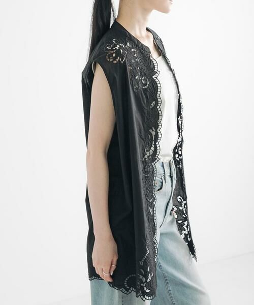 URBAN RESEARCH / アーバンリサーチ ベスト | カットワークレース刺繍ジレ | 詳細15