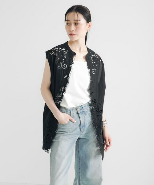 URBAN RESEARCH / アーバンリサーチ ベスト | カットワークレース刺繍ジレ | 詳細17