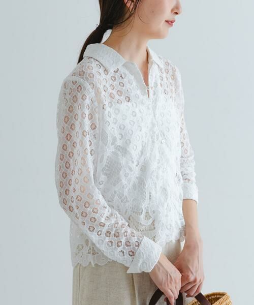 URBAN RESEARCH / アーバンリサーチ シャツ・ブラウス | インドレースオープンカラーシャツ | 詳細3
