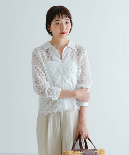 URBAN RESEARCH / アーバンリサーチ シャツ・ブラウス | インドレースオープンカラーシャツ | 詳細4