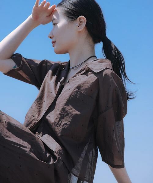 URBAN RESEARCH / アーバンリサーチ シャツ・ブラウス | new basic　オーガンジードットオープンカラーシャツ | 詳細1