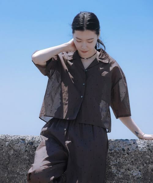 URBAN RESEARCH / アーバンリサーチ シャツ・ブラウス | new basic　オーガンジードットオープンカラーシャツ | 詳細2