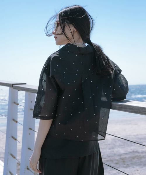 URBAN RESEARCH / アーバンリサーチ シャツ・ブラウス | new basic　オーガンジードットオープンカラーシャツ | 詳細11