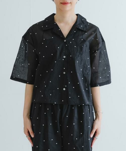 URBAN RESEARCH / アーバンリサーチ シャツ・ブラウス | new basic　オーガンジードットオープンカラーシャツ | 詳細12