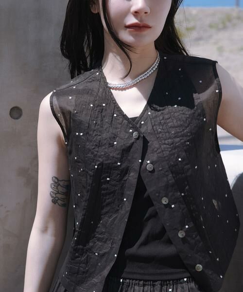 URBAN RESEARCH / アーバンリサーチ ベスト | new basic　オーガンジードットピンタックベスト | 詳細9