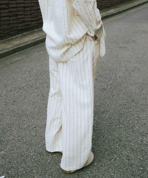 URBAN RESEARCH/アーバンリサーチ new basic インドコットンサッカーストライプパンツ ライトベージュ FREE