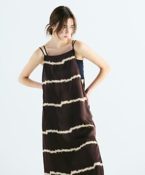 URBAN RESEARCH / アーバンリサーチ ワンピース | シルクミックスボーダープリントワンピース | 詳細3