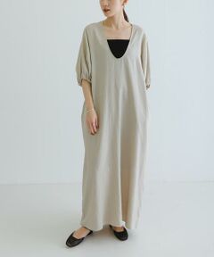URBAN RESEARCH / アーバンリサーチ ワンピース | リネンレーヨンUネックワンピース