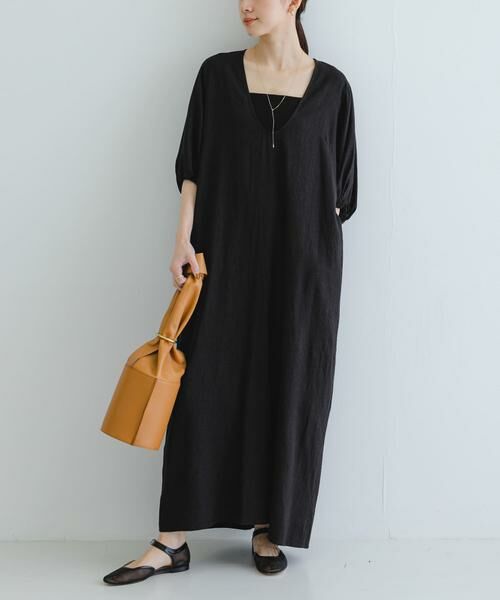URBAN RESEARCH / アーバンリサーチ ワンピース | リネンレーヨンUネックワンピース | 詳細2