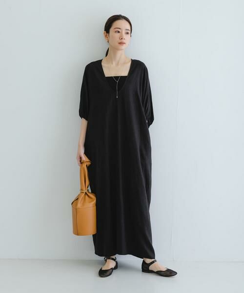 URBAN RESEARCH / アーバンリサーチ ワンピース | リネンレーヨンUネックワンピース | 詳細7