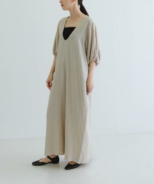 URBAN RESEARCH / アーバンリサーチ ワンピース | リネンレーヨンUネックワンピース | 詳細14