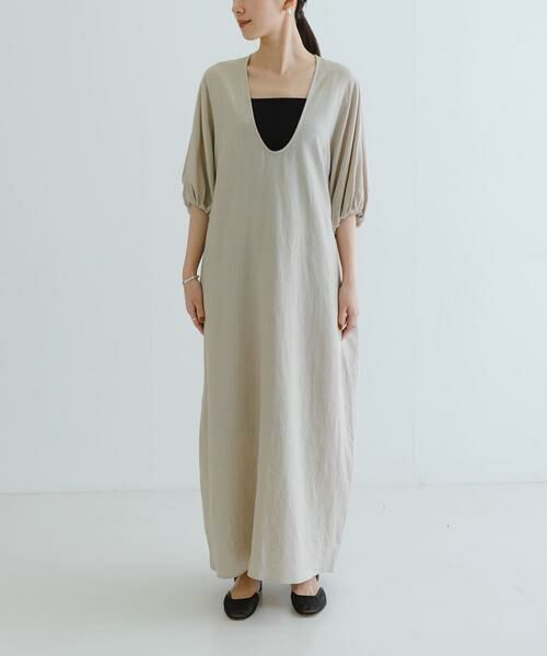 URBAN RESEARCH / アーバンリサーチ ワンピース | リネンレーヨンUネックワンピース | 詳細18