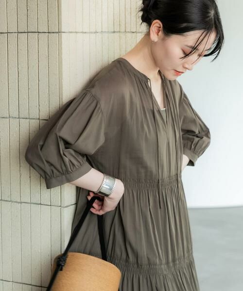 URBAN RESEARCH / アーバンリサーチ ワンピース | コットンボイルティアードワンピース | 詳細1