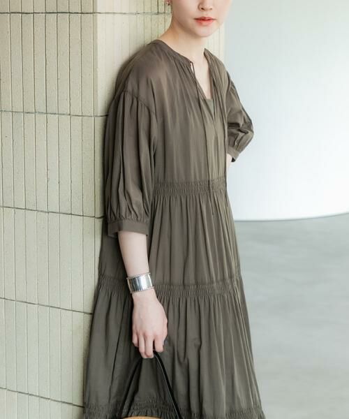 URBAN RESEARCH / アーバンリサーチ ワンピース | コットンボイルティアードワンピース | 詳細3