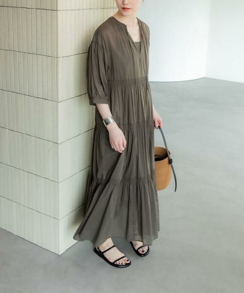 URBAN RESEARCH / アーバンリサーチ ワンピース | コットンボイルティアードワンピース | 詳細4