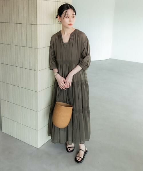 URBAN RESEARCH / アーバンリサーチ ワンピース | コットンボイルティアードワンピース | 詳細6