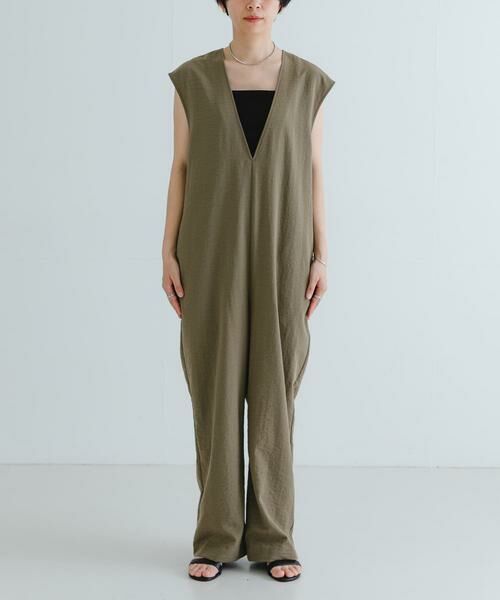 URBAN RESEARCH / アーバンリサーチ サロペット・オールインワン | 『2サイズ展開』リネンライク深Vネックオールインワン | 詳細11